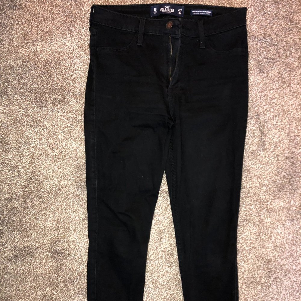 Black Hollister High Rise Cropped Jean Leggings Size 5S